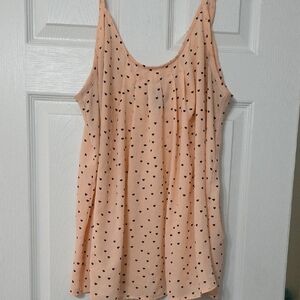 Torrid Peach Top with Black Heart Pattern